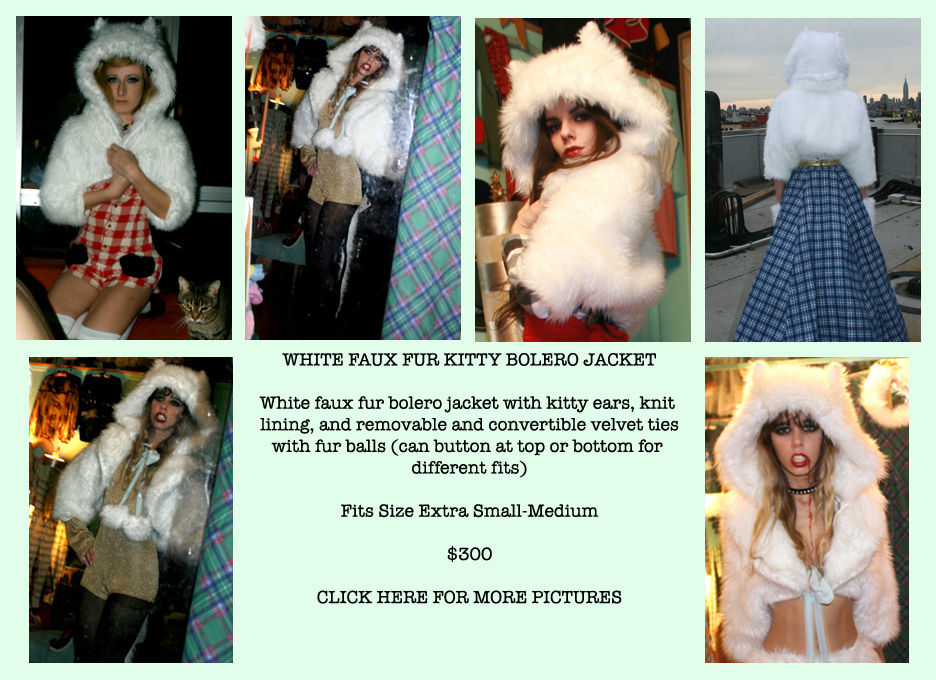White Faux Fur Kitty Bolero Jacket